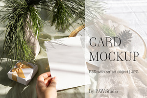 Card Mockup 5x7 In Hand Xmas ch3, a Product Mockup by PawMockups