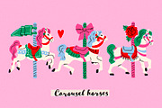 Carousel horses, an Animal Illustration by Twisted Tail (Thumbnail 4 of 6)