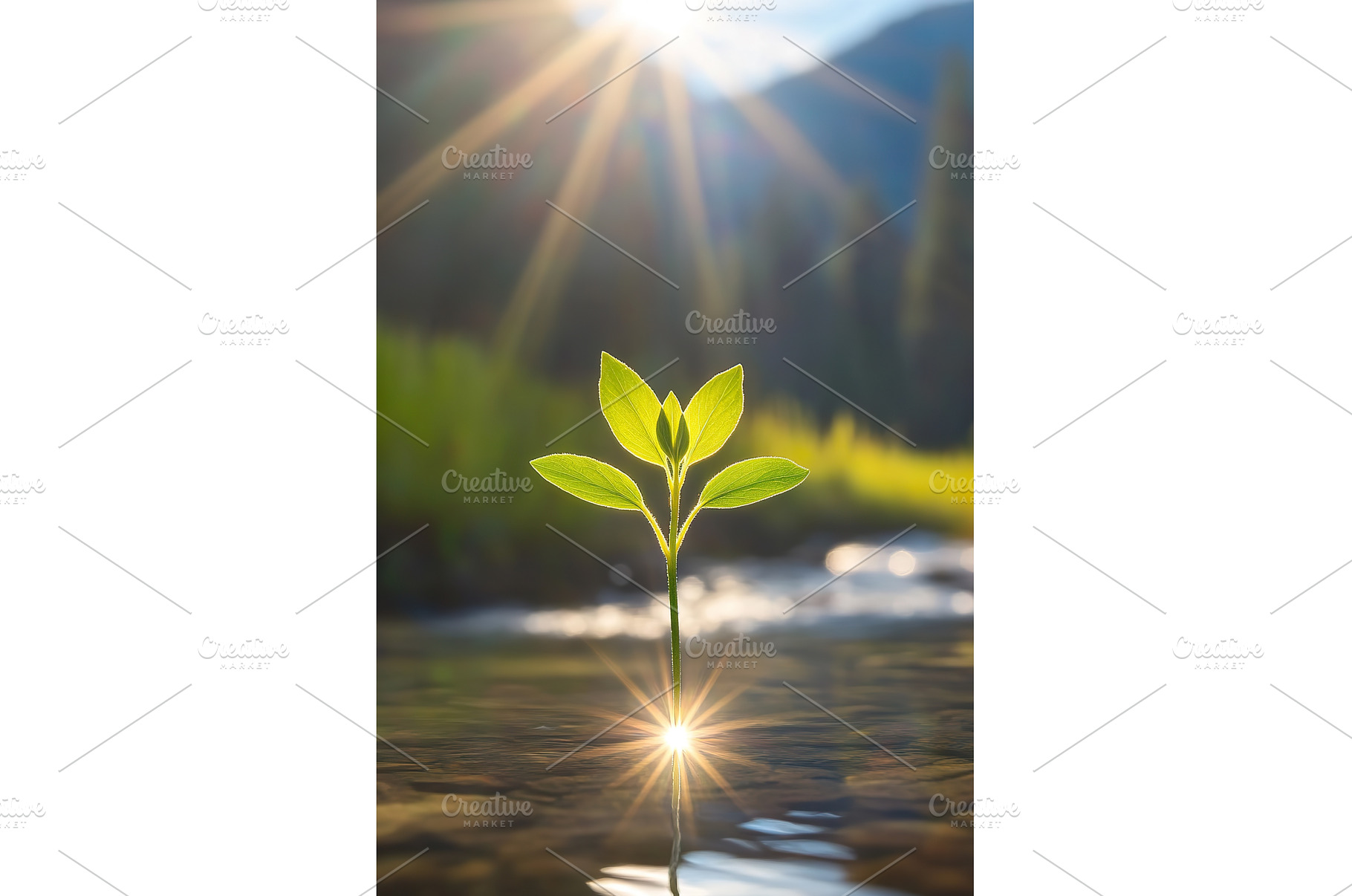Small Sprout Growing in a Shallow, a Nature Photo by Lermont51