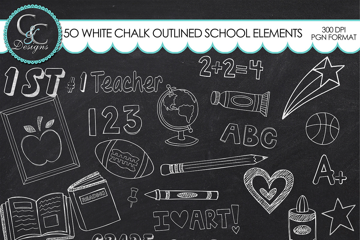 104 White Chalk School Elements/Clip preview 2