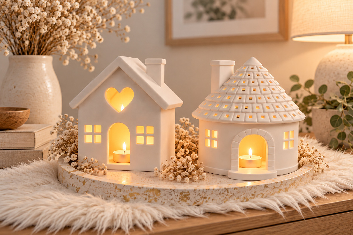 3D Ceramic Tea Light Houses STL, a Scene 3D Model by Layerology (Photo 3 of 4)