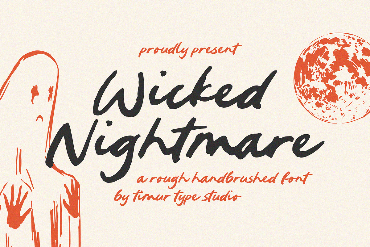 Wicked Nightmare Font, a Handwritten Font by Timurtype (Photo 1 of 7)