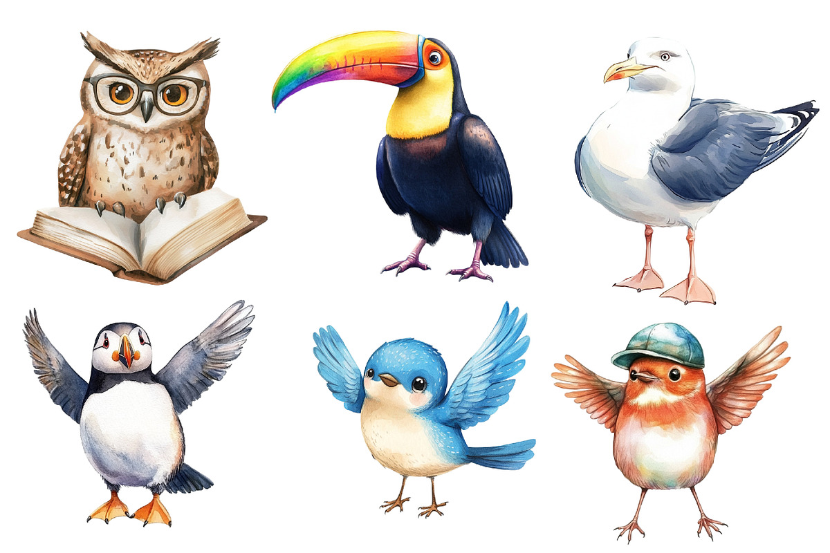 Watercolor bird Sublimation, an Illustration by Designworld (Photo 3 of 6)