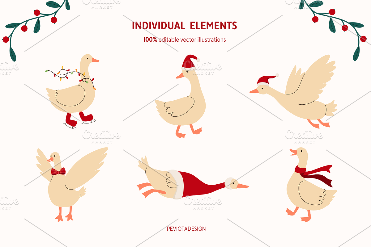 Big winter festive collection, a Seasonal Illustration by Peviotadesign (Photo 4 of 14)
