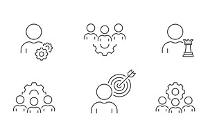 Focus on Target Line Icon Set, an Object Illustration by Gentle Studio