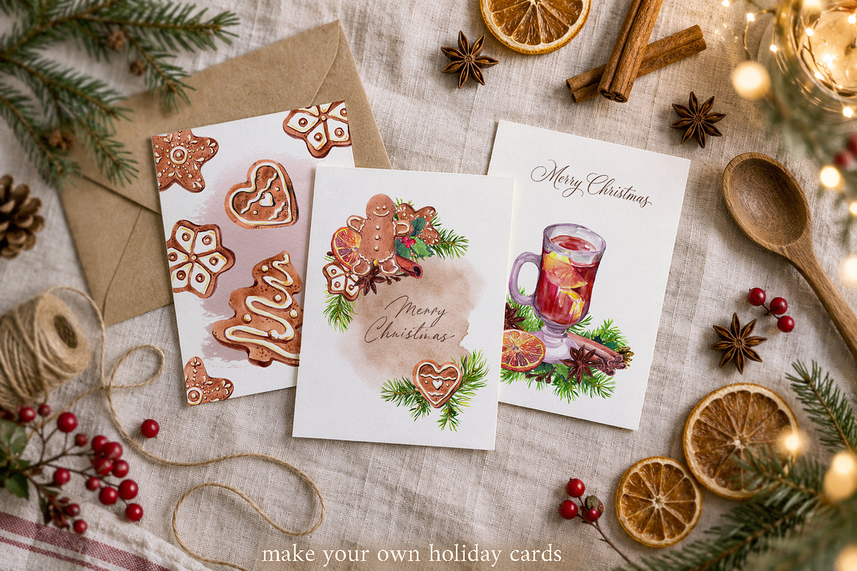 Watercolor Christmas Food Clipart, a Food Illustration by Where summer is (Photo 6 of 11)
