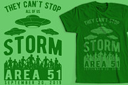 Storm Area 51 T-Shirt Design, an Illustration by CJR Designs (Thumbnail 1 of 3)