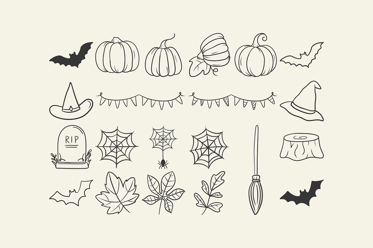 Hand Drawn Halloween Illustrations, an Illustration by HonestiesPrintS (Photo 2 of 6)
