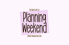 PLANNING WEEKEND Handwriting Font
