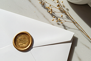 Gold Foil Effect Wax Seal Mockup, a Mockup by Julia Anderi - Studio (Thumbnail 1 of 2)