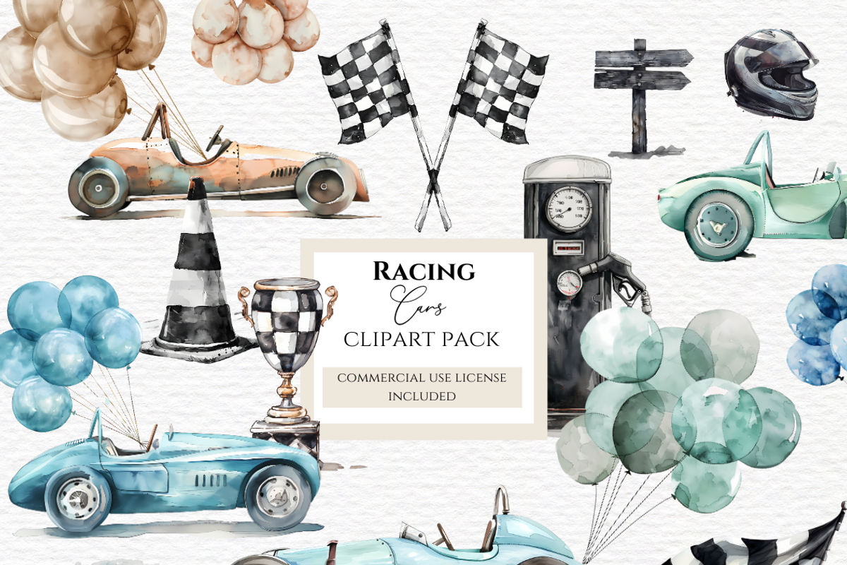 Racecar clipart, Vintage Racing, a Transportation Illustration by Invite to Clipart (Photo 1 of 4)
