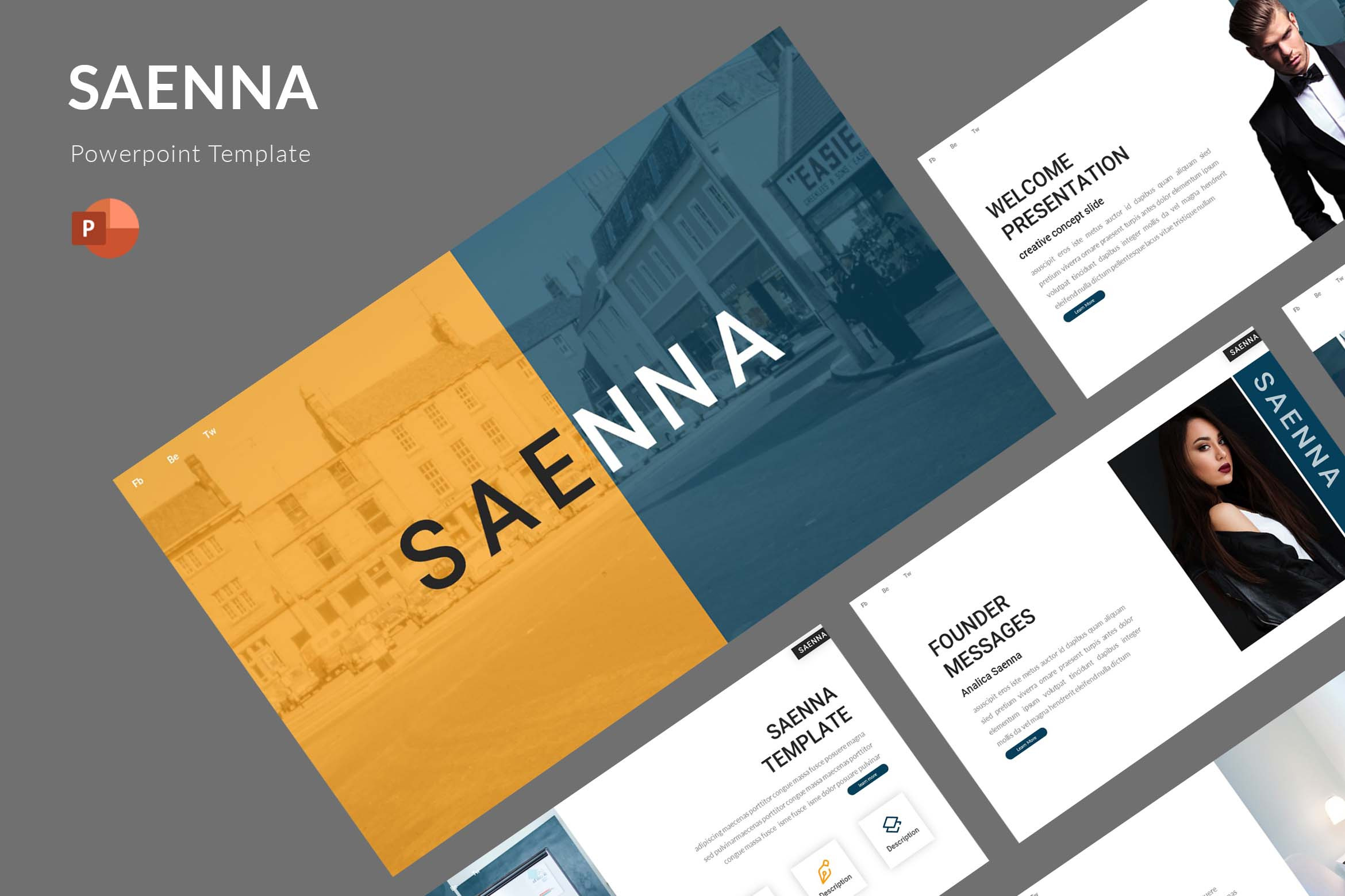 Saenna - Powerpoint Template, a Presentation Template by AQR Studio