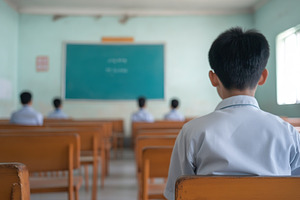 Asian male children in classroom, a School & Education Photo by Lermont51