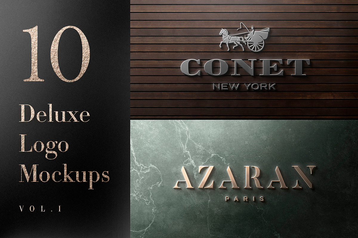 10 Deluxe Front Logo Mockups - V1, an Advertising Mockup by Asylab (Photo 1 of 18)