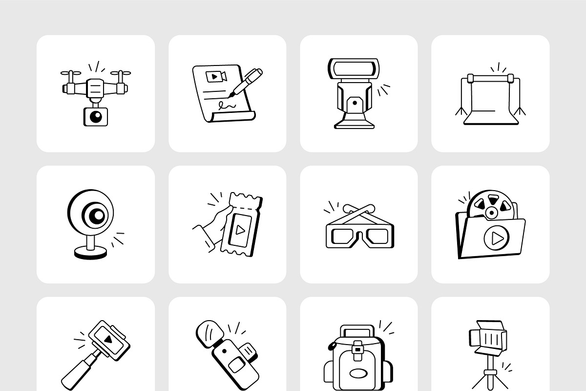 Filming Icons, an Outline Icon by Prosymbols (Photo 7 of 7)