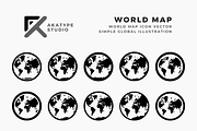 World Map Icon, an Icon by Akatype Studio (Thumbnail 1 of 3)