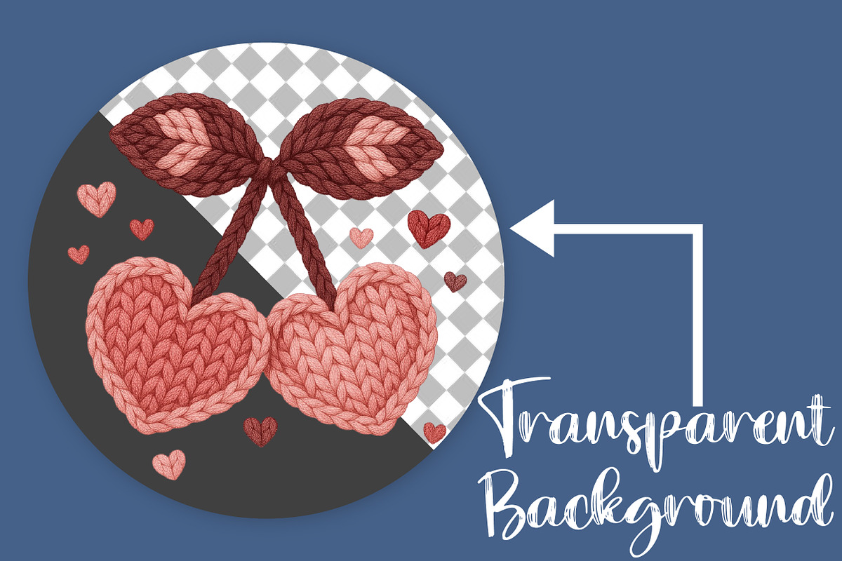 Faux Crochet Valentines Day Cherry, an Illustration by Canvas Craft (Photo 2 of 7)