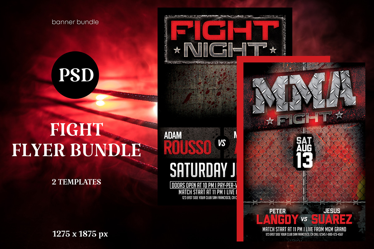 2 Poster Fight Flyer Template