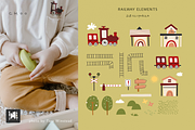 Kids cute railway collection, an Illustration by DigARTbyHavroshka (Thumbnail 2 of 9)