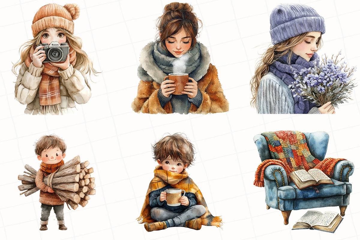 Watercolor Winter Mood ClipArt, an Illustration by OK Design (Photo 5 of 5)