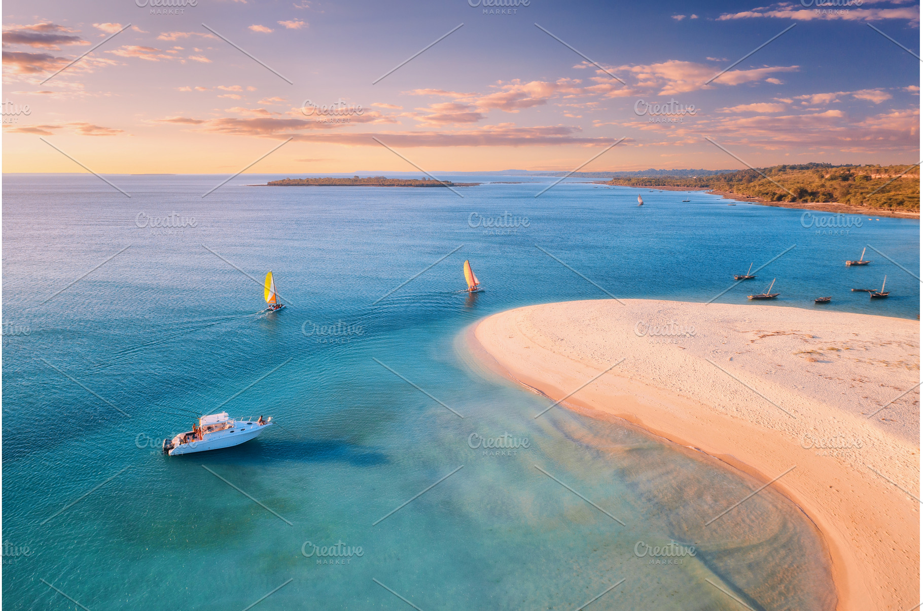 Aerial drone view of sailboats and, a Nature Photo by den-belitsky