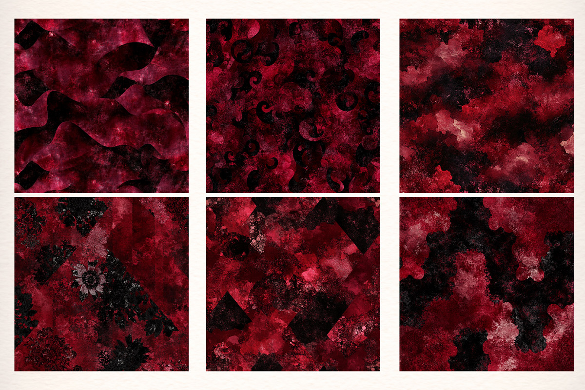 Seamless Red And Black Digital Paper, a Pattern Graphic by Digital Artistic99 (Photo 2 of 6)