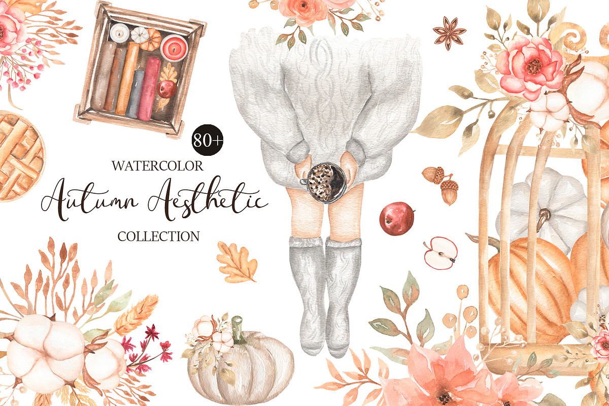 Watercolor Autumn Aesthetic, a Decorative Illustration by MayaNavits (Photo 1 of 14)