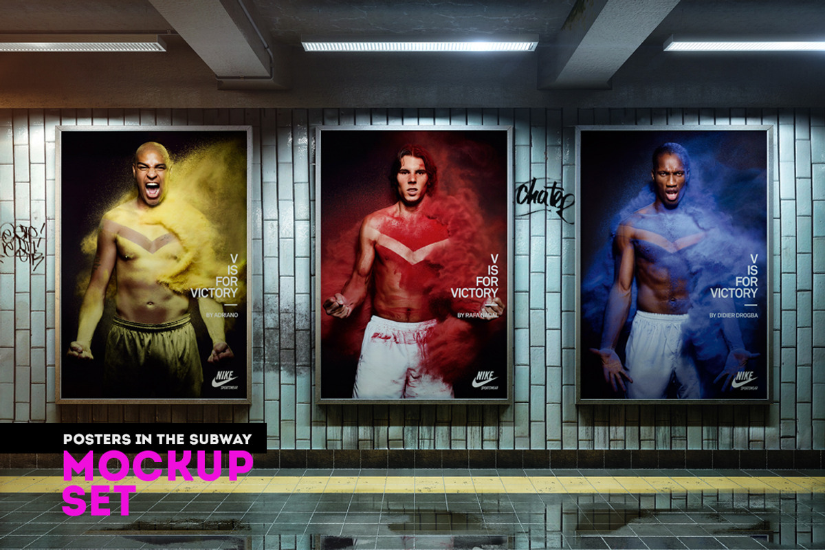 Posters in the subway Mockup Set, an Advertising Mockup by Best Pixels™ (Photo 1 of 8)
