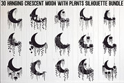 Hanging Moon with Plants Bundle, an Illustration by Designs_River (Thumbnail 1 of 31)