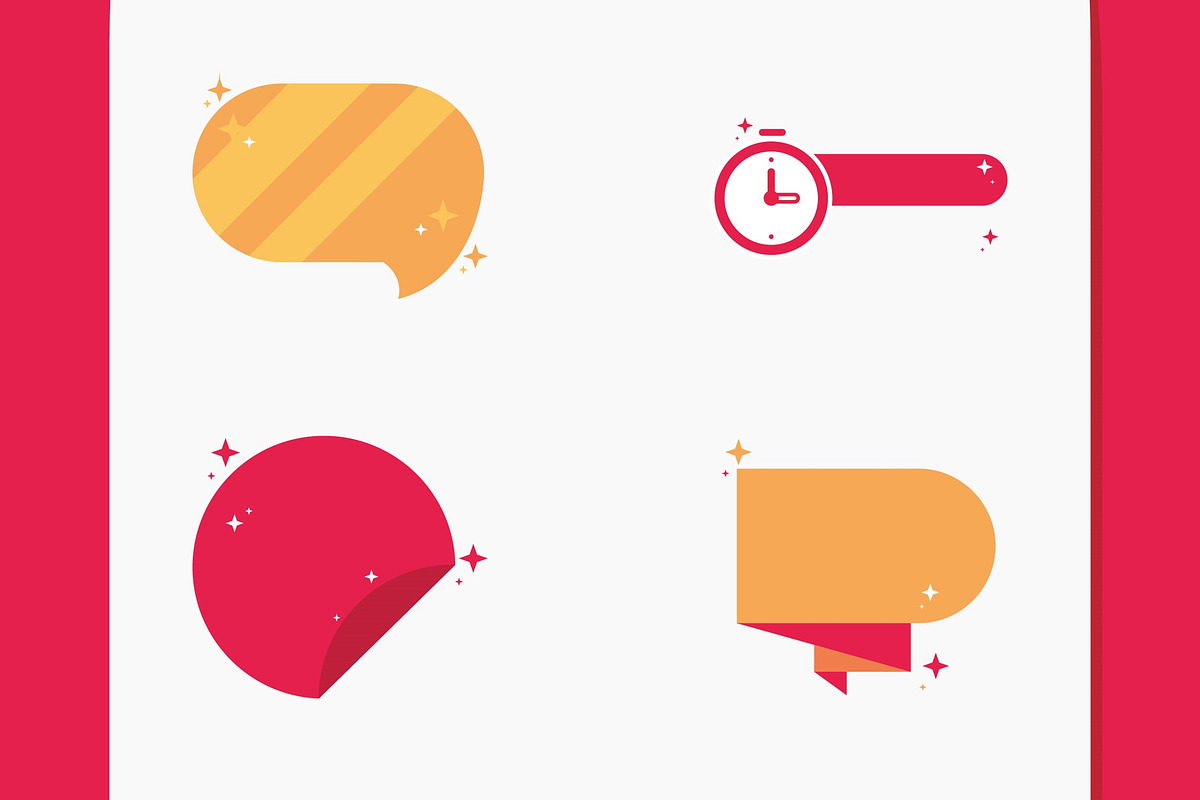 Chat Bubble Banner Icon Set, a Templates & Theme by studiogstock (Photo 4 of 5)