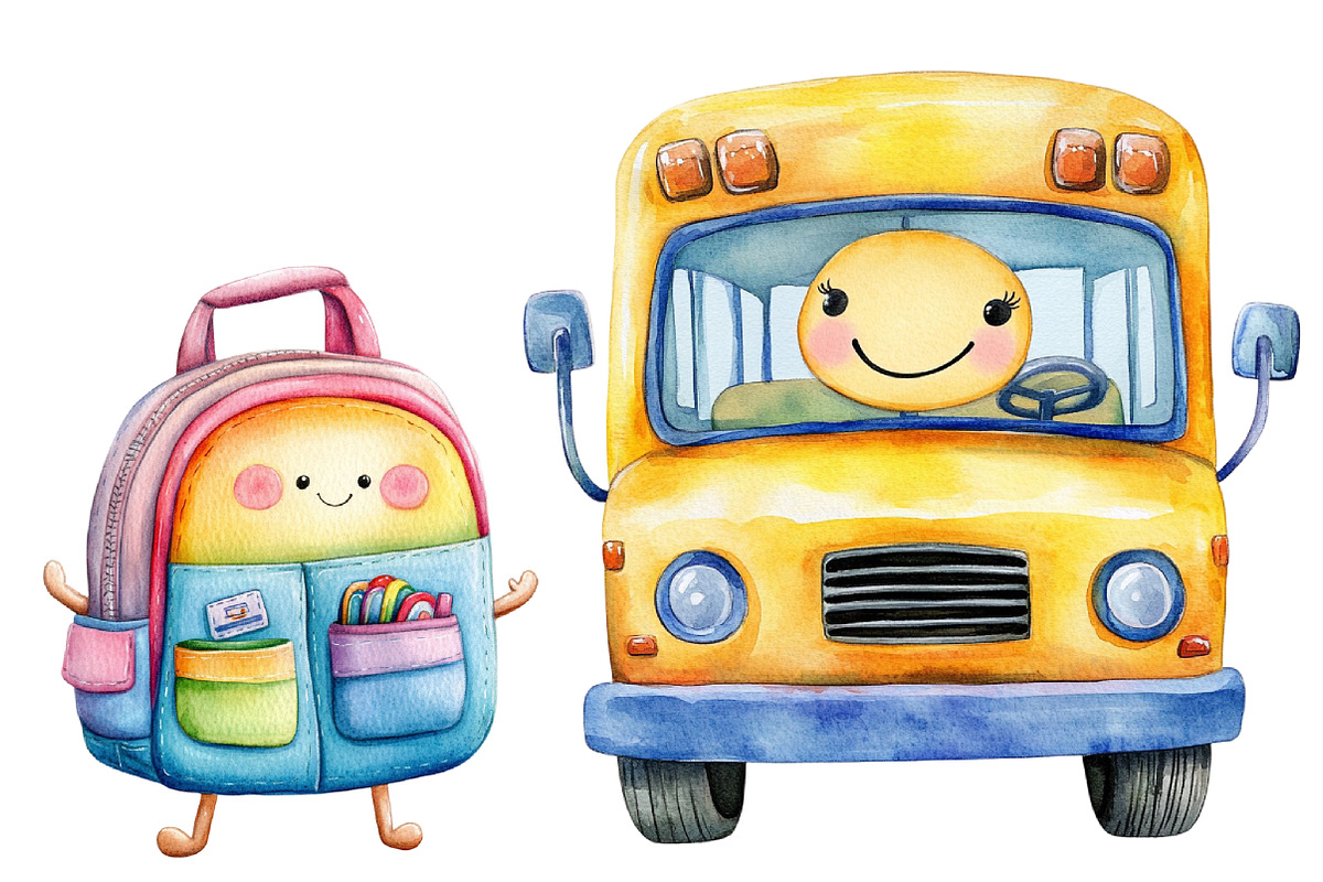 Kawaii Preppy School Clipart Bundle, a Seasonal Illustration by CitraGraphics (Photo 4 of 4)