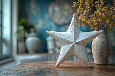 Star-shaped decorative object positi, a Photo by Tanuart