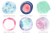 Watercolor Circle Photoshop Brushes, a Brush Add-On by Little Bean (Thumbnail 4 of 7)