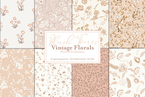 Vintage Blush Tones Pattern Bundle