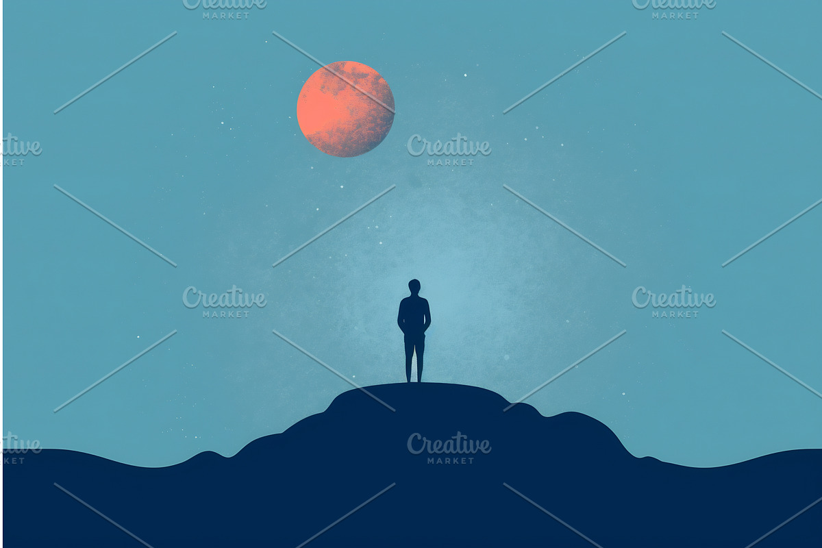 Illustration of a lonely lost person, a Person Illustration by Beautiful things