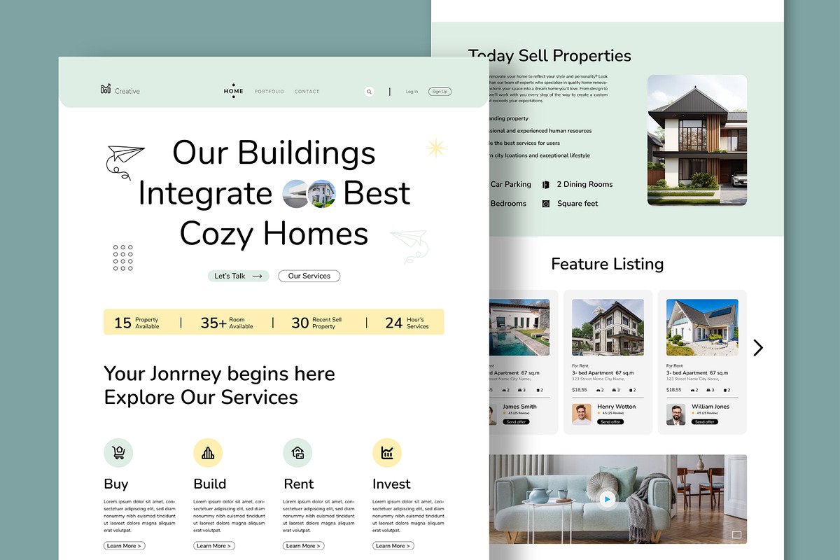 Real Estate Landing Page, an UI Kit Template by CreativeShaper (Photo 1 of 6)