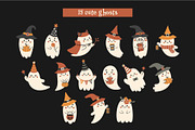 Hey BOO! Cute ghost clipart, a Seasonal Illustration by EltaMaxArt (Thumbnail 3 of 14)