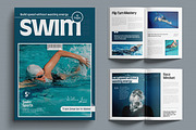 Swim Sport Magazine Template, a Magazine Template by MightyDesign (Thumbnail 1 of 6)