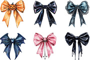 Halloween Coquette Bow Clipart, an Illustration by CraftArtStudio (Thumbnail 2 of 6)