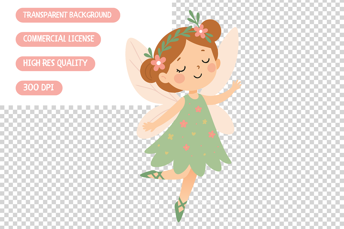 Whimsical Fairies Clipart Bundle, an Object Illustration by TatiMockup