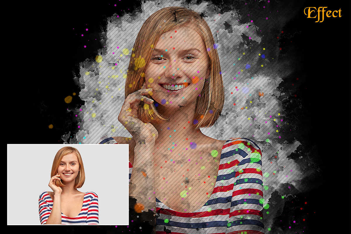 Mixed Watercolor Photoshop Effect, an Action Add-On by CraftingStudio (Photo 6 of 6)