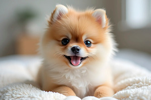 Teacup Dog With Adorable Face Indoor, a Photo by LOGOCREATIVE
