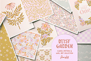 Retro floral patterns & wall art, a Pattern Graphic by Flora Wild Designs (Thumbnail 1 of 5)