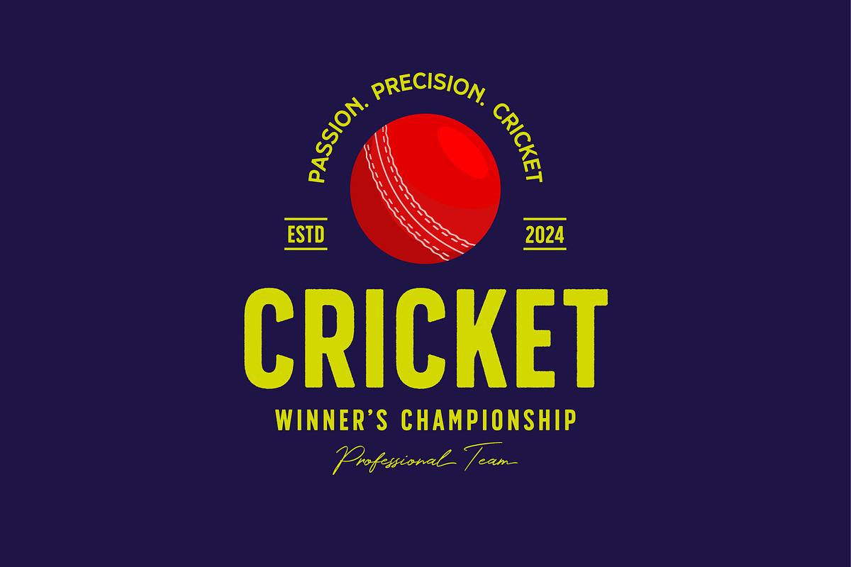 minimalist cricket ball logo templat, a Branding & Logo Template by Pyruos ID
