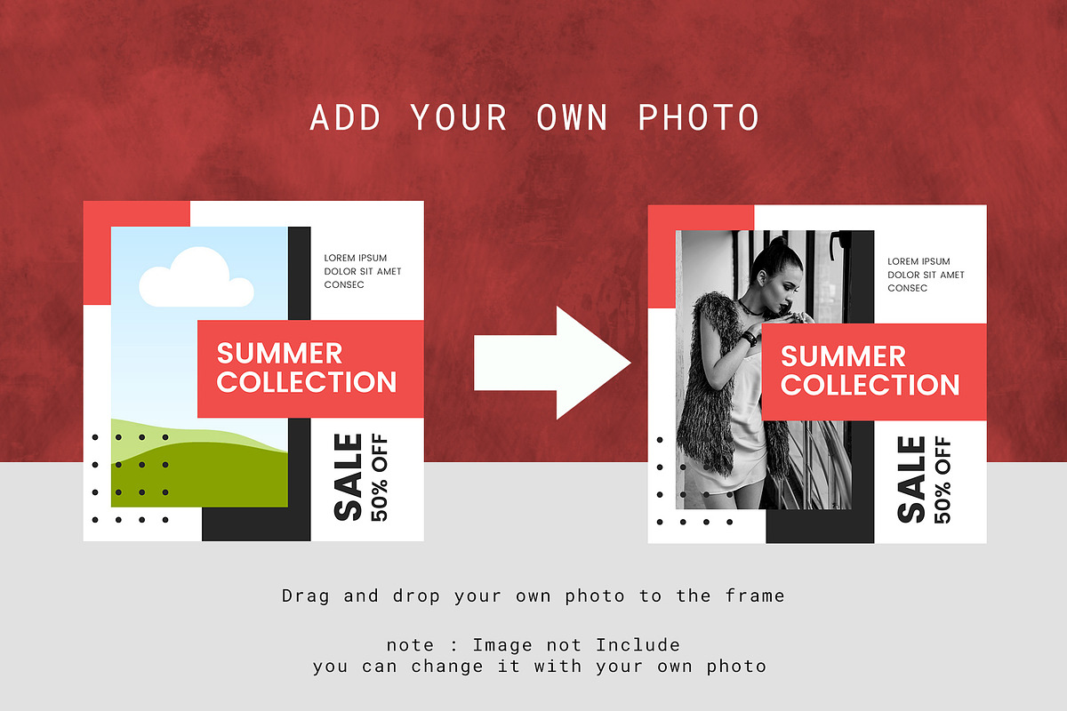 Canva Instagram Post Template Redish, a Social Media Template by Lythcreative (Photo 4 of 5)