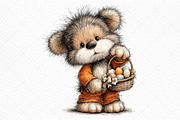 Whimsical Spring Teddy Bear Clipart, an Illustration by Craft Nest (Thumbnail 11 of 11)