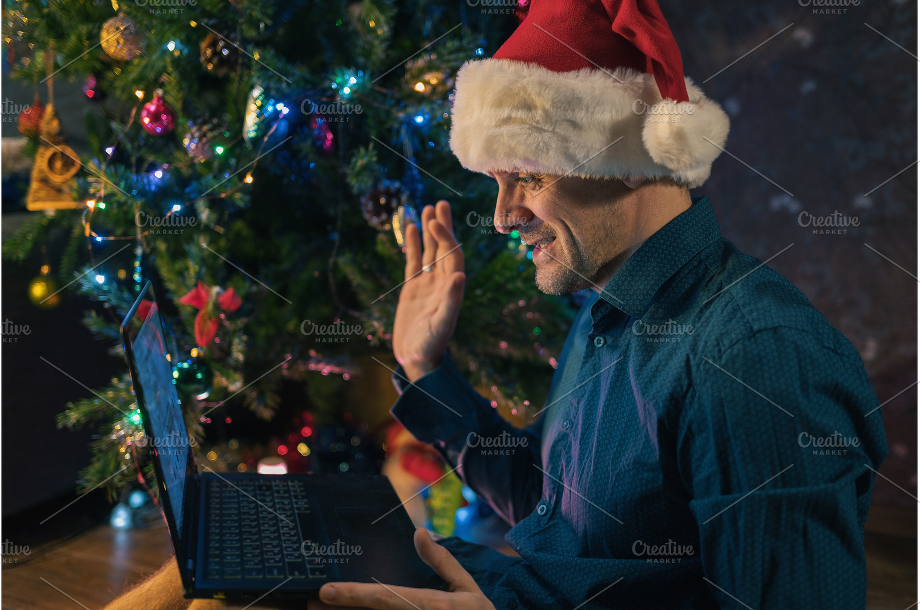 Happy man calling friends for, a Person Photo by Jan Jack Russo Media