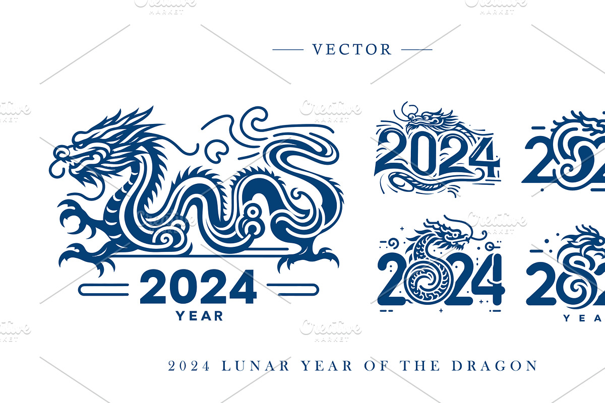 Chinese New Year of the dragon, an Animal Illustration by DesignFolioHub (Photo 3 of 4)