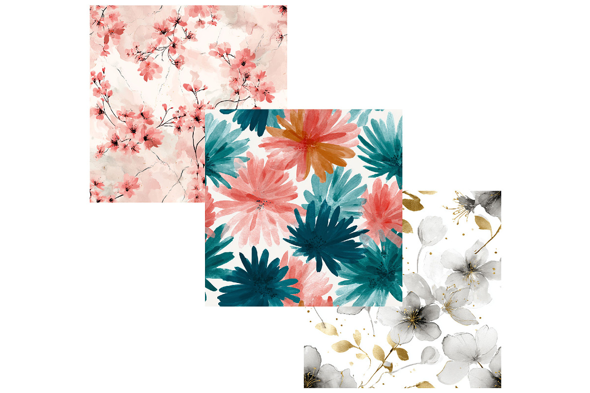 Abstract Floral Digital Paper, a Pattern Graphic by CitraGraphics (Photo 5 of 5)