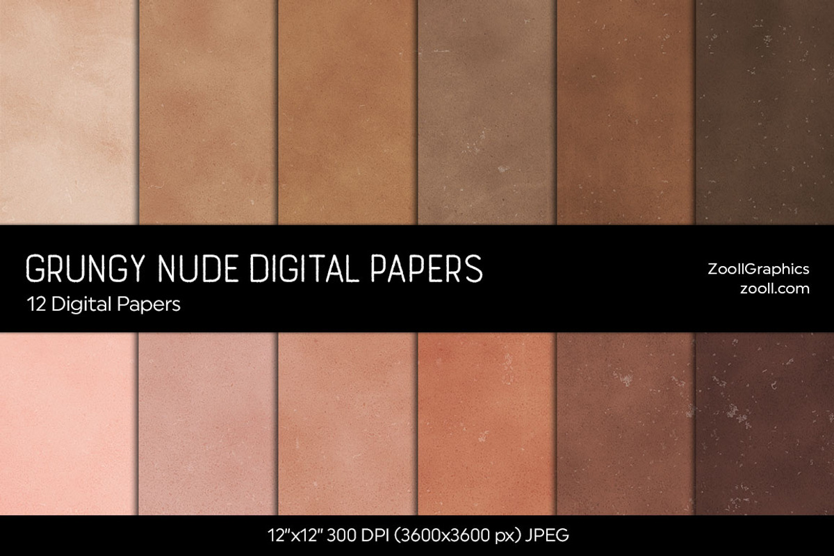 Grungy Texture Nude Digital Papers, a Texture Graphic by ZoollGraphics